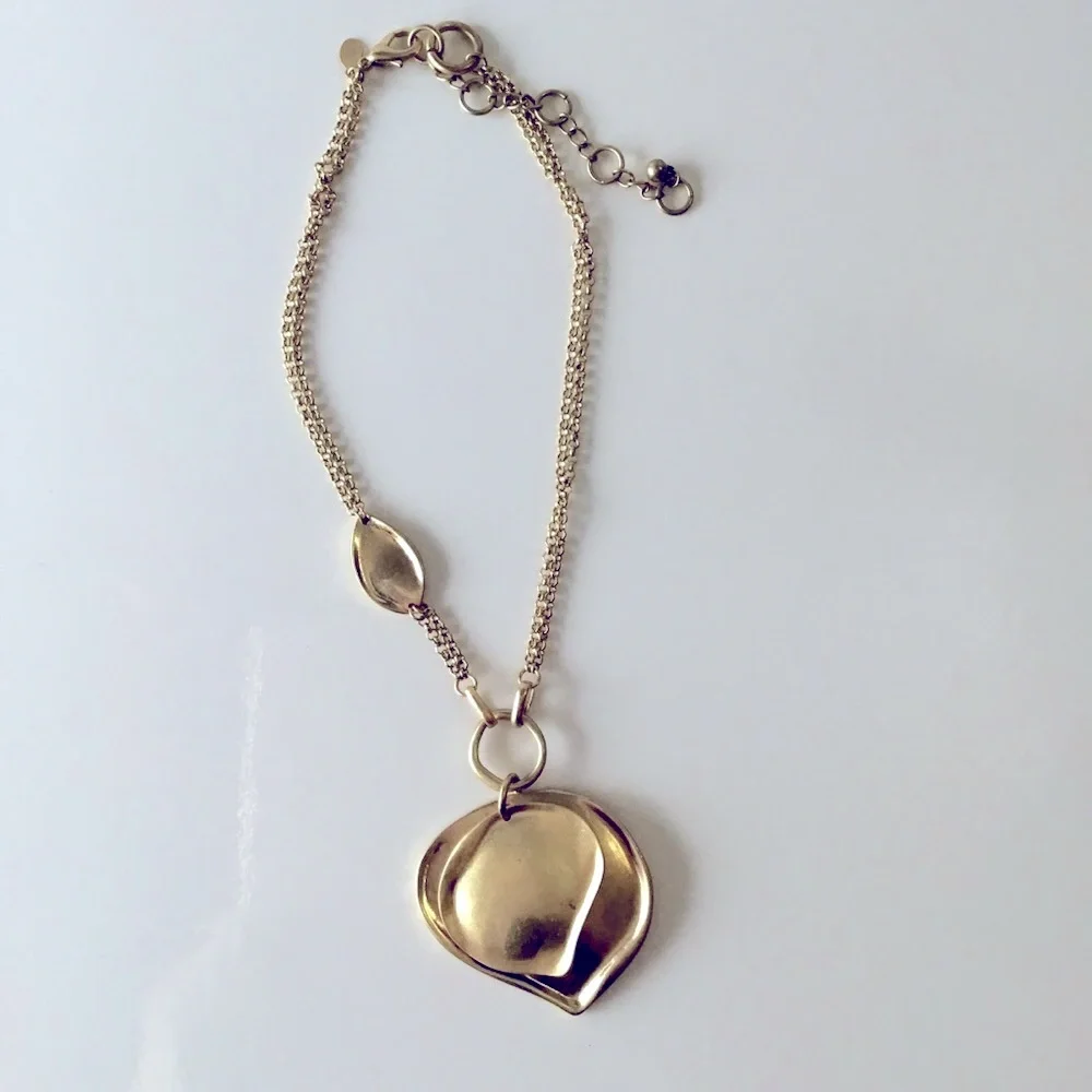 Chico’s Gold leaf medallion necklace